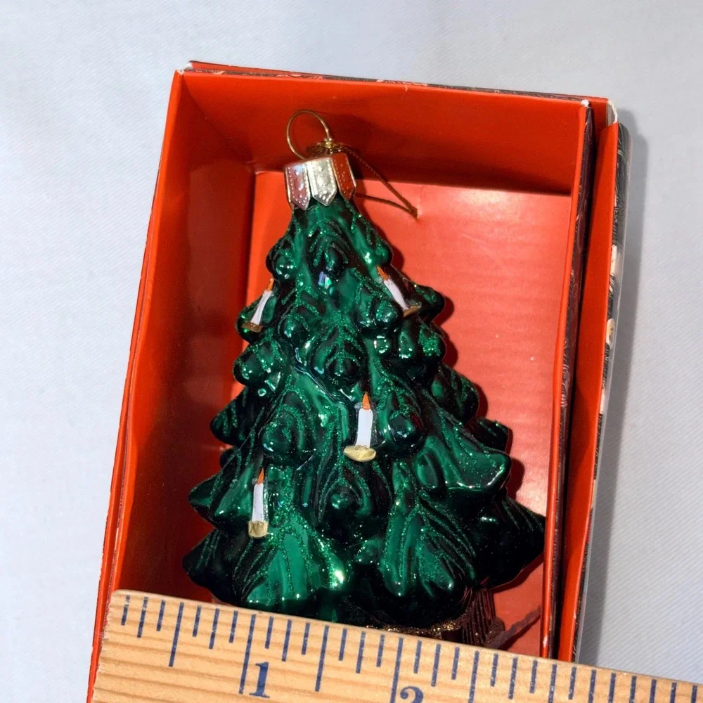 John Derian Target Glass Christmas Tree Ornament 2025 Dated‎ Green  4.25